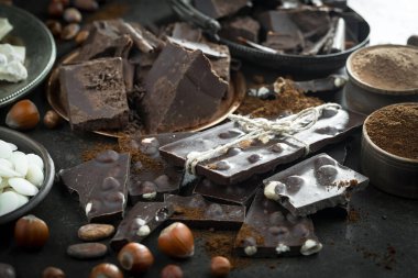 Cocoa beans on old background