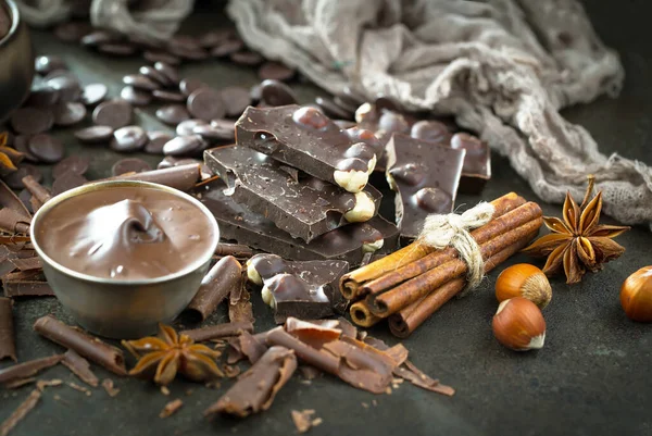 Cocoa beans on old background
