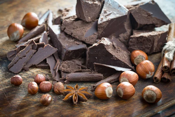 Cocoa beans on old background