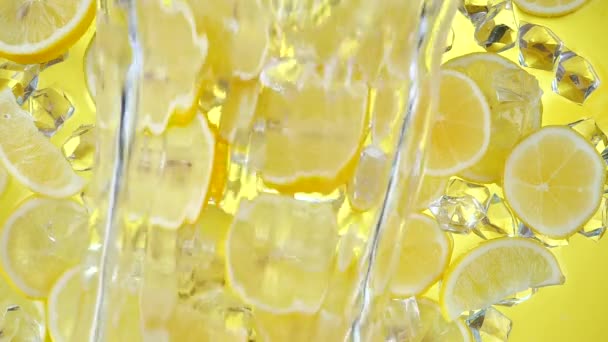 Lemon Slices Washed Ice Water — Stock Video