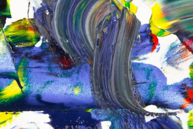 Yağlı boyalarla tuvale yapılan soyut fırça darbeleri.