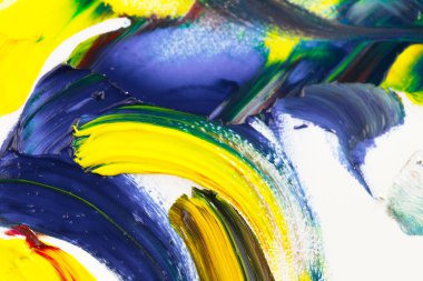 Yağlı boyalarla tuvale yapılan soyut fırça darbeleri.