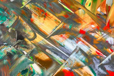 Yağlı boyalarla tuvale yapılan soyut fırça darbeleri.