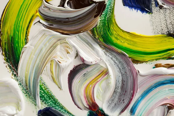 Yağlı boyalarla tuvale yapılan soyut fırça darbeleri.