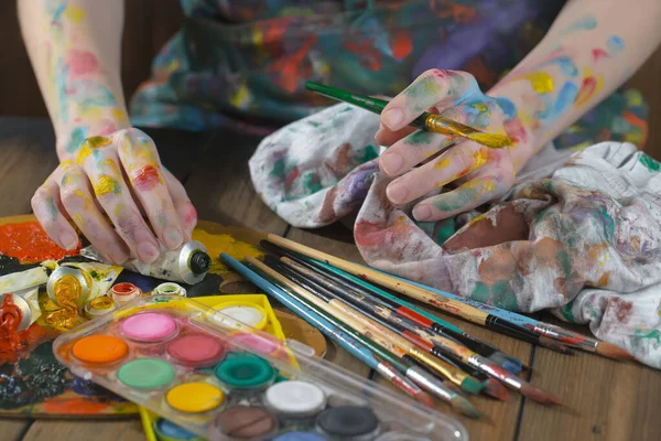 Woman Hand Paint Brush — Stock Photo, Image