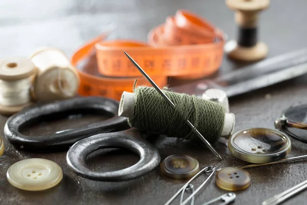 Threads Needles Sewing Items — Stock Photo, Image