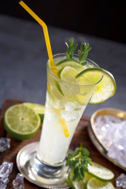 Ezilmiş buz ve narenciye ile ferahlatıcı yaz alkollü kokteyli