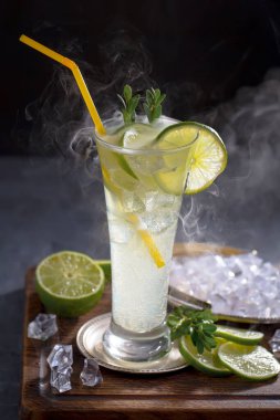 Ezilmiş buz ve narenciye ile ferahlatıcı yaz alkollü kokteyli