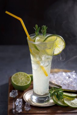 Ezilmiş buz ve narenciye ile ferahlatıcı yaz alkollü kokteyli