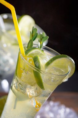 Ezilmiş buz ve narenciye ile ferahlatıcı yaz alkollü kokteyli