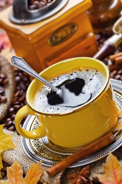 Caffè nero bevanda calda — Foto Stock