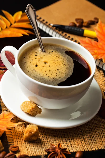 Černý kafe horký nápoj — Stock fotografie