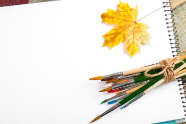 Boyalar ve fırçalar.