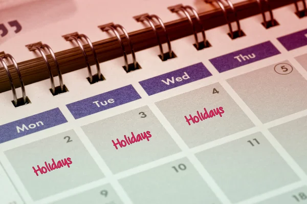 Holiday emlékeztető naptár — Stock Fotó