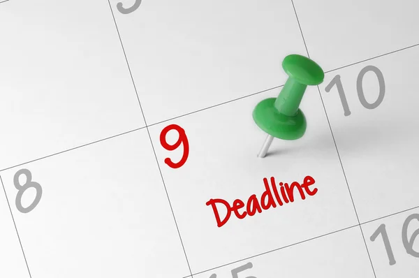 Deadline Reminder on Calendar — Stock Photo, Image