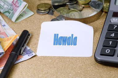 Hawala (bill of exchange) word - Islamic Finance clipart
