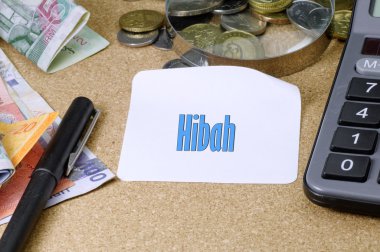Hibah (monetary gift) word - Islamic Finance clipart