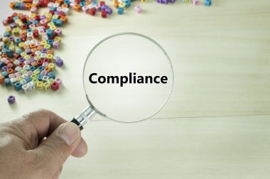 Close up of Compliance Text clipart
