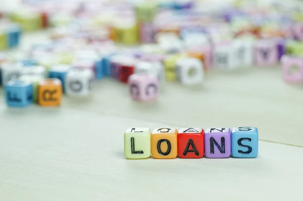 Loans word on dices — Stock Photo, Image