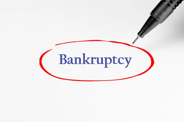 Bankruptcy on white paper - Business Concept — Stock Photo, Image