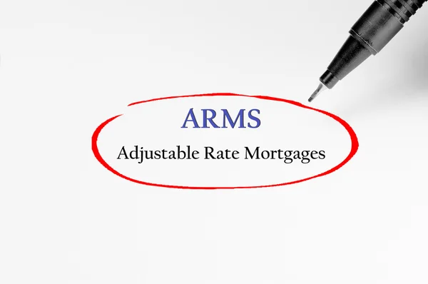 Hypotheken mit variablem Zinssatz auf weißem Papier - Geschäftskonzept — Stockfoto