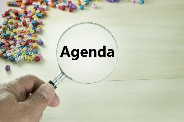 Close up of Agenda Text — Stock Photo, Image