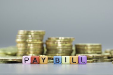 Ödeme bill metin ve altın sikkeler