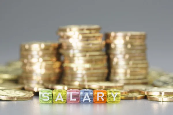 Salary tex on dices — Stock Photo, Image