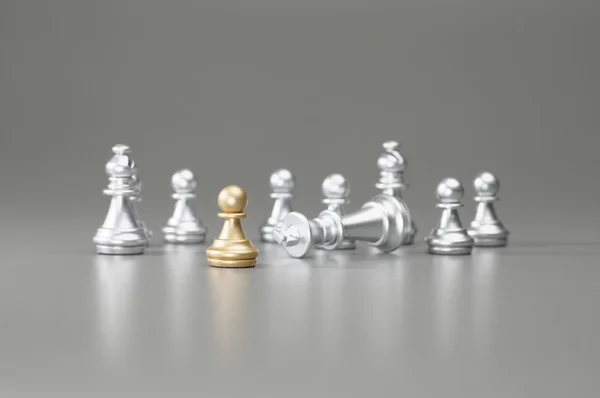 Golden Pawn chess — Stock Photo, Image