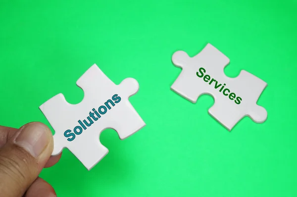 Solution Services text - Business Concept — Stock Photo, Image