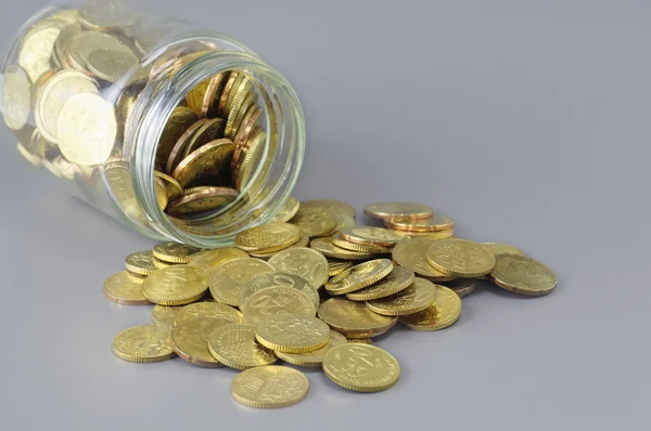 Gold Coins and Jar - Business Concept — Stock Photo, Image