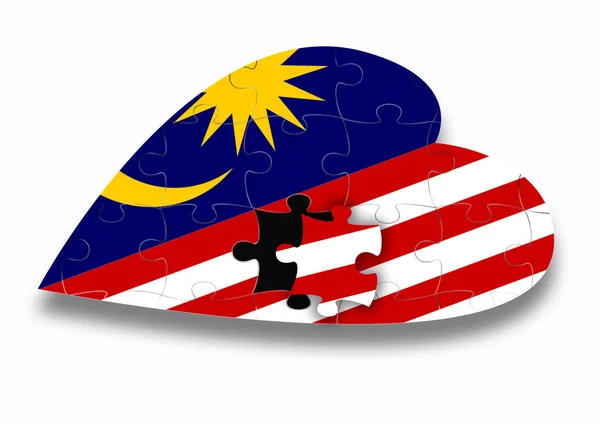 Puzzle Bandera de Malasia — Foto de Stock