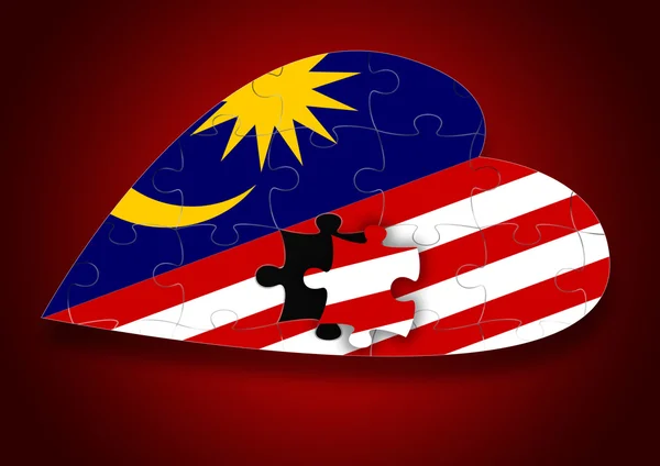 Puzzle Malaysia Flag — Stock Photo, Image