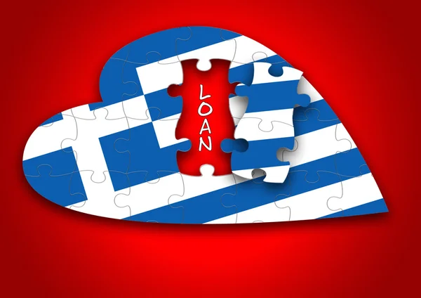 Puzzle Greece Flag — Stock Photo, Image