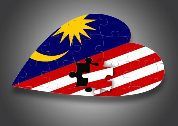 Puzzle malaysische Flagge — Stockfoto