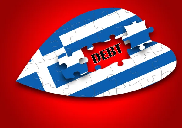 Puzzle Greece Flag — Stock Photo, Image