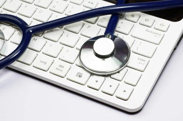 Keyboard and Stethoscope — Stock Photo, Image