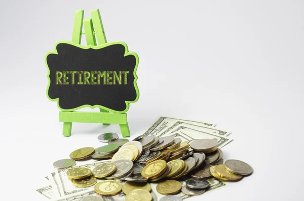 Retirement Text and Money - Business Concept — Stock Photo, Image