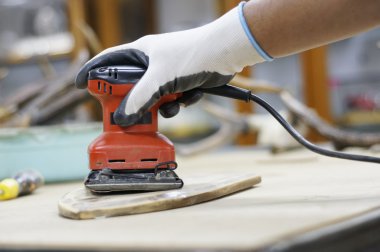 Kırmızı elektrik Sander