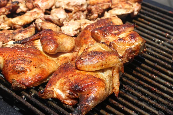 Poulet juteux sur barbecue Images De Stock Libres De Droits