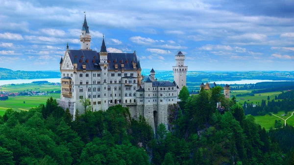 Neuschwanstein castle  in the Bavarian Alps Stock Photo