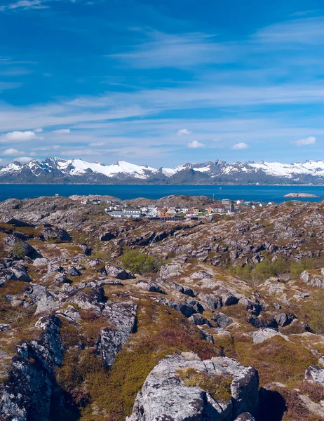 Bovenaanzicht van Lofoten eiland Skrova — Stockfoto