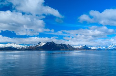 Lofoten Norveç'in deniz manzarası