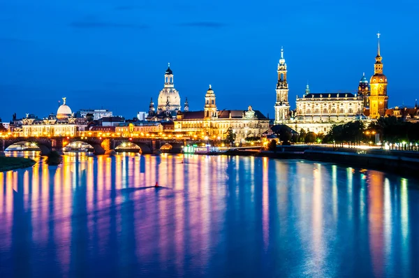 Dresden på natten — Stockfoto