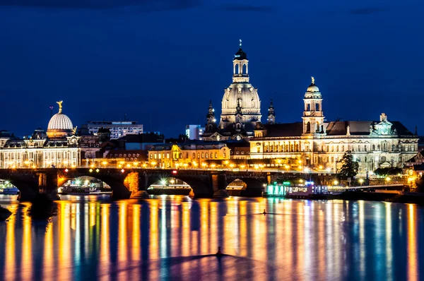 Dresden på natten Royaltyfria Stockfoton