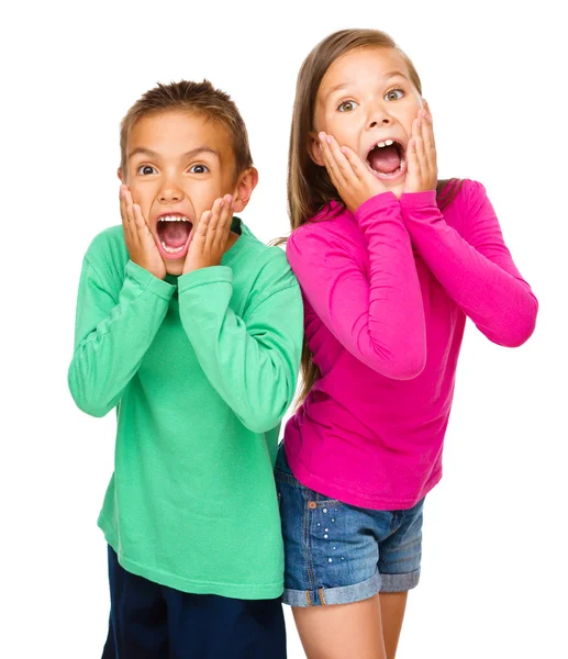 Retrato de niña y niño —  Fotos de Stock