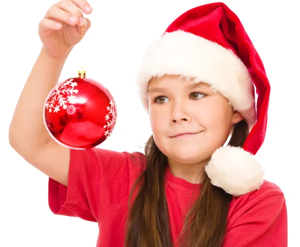 Gelukkig jongedame in Kerstmis doek — Stockfoto