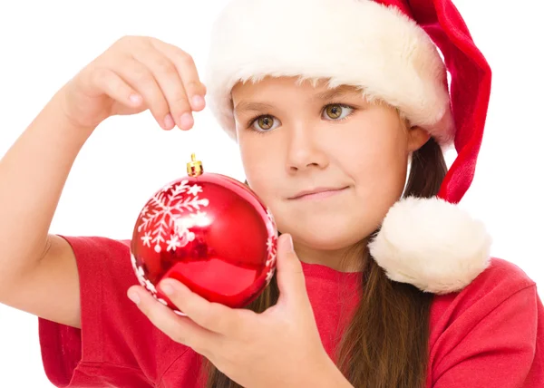 クリスマス布で若い幸せな女 — ストック写真