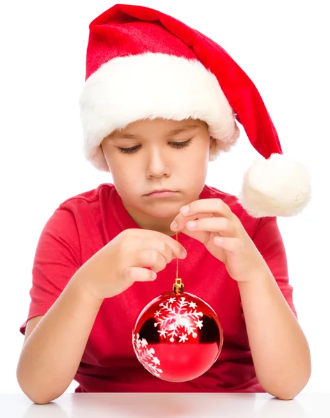 Joven chica infeliz en tela de Navidad — Foto de Stock