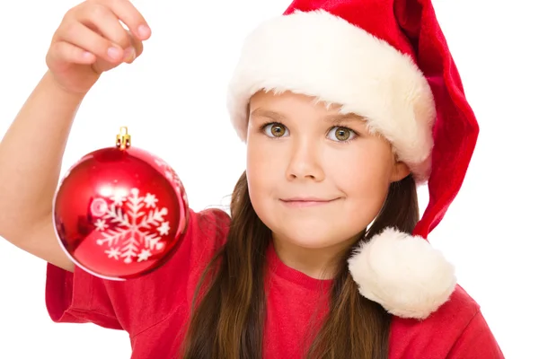 Gelukkig jongedame in Kerstmis doek — Stockfoto